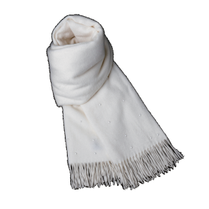 【SNOW WHITE】白雪之約華麗高雅100%全羊絨珍珠頸巾